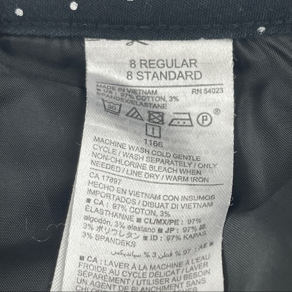 Old Navy Harper Pants Womens 8 Regular Mid Rise Black White Polka Dot - Picture 3 of 10